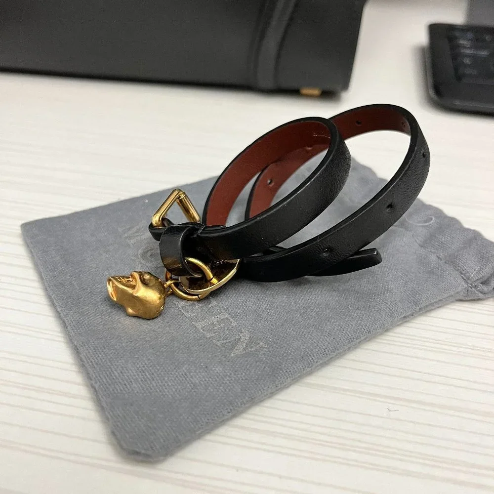 Alexander McQueen Skull Leather Bracelet - Picture 1 of 2
